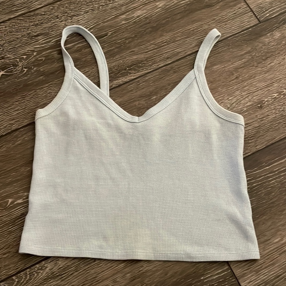 Powder, blue, basics, tank top from American Eagle